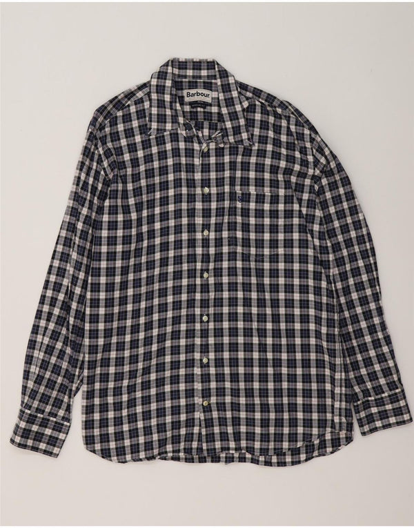 Koszula flanelowa męska Barbour XL, bawełniana, granatowa w kratkę