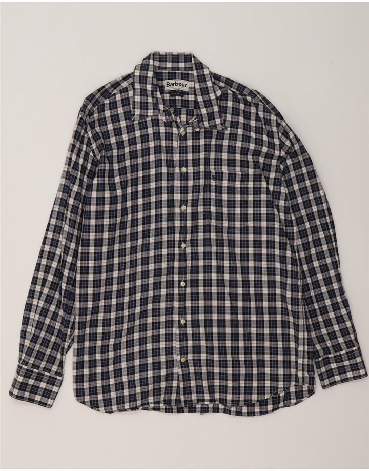 Koszula flanelowa męska Barbour XL, bawełniana, granatowa w kratkę