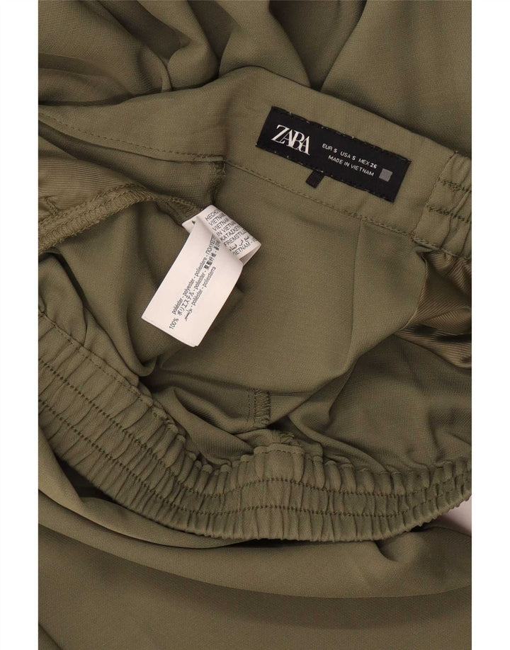 Damskie spodnie dresowe Zara UK 8, małe, khaki, poliester
