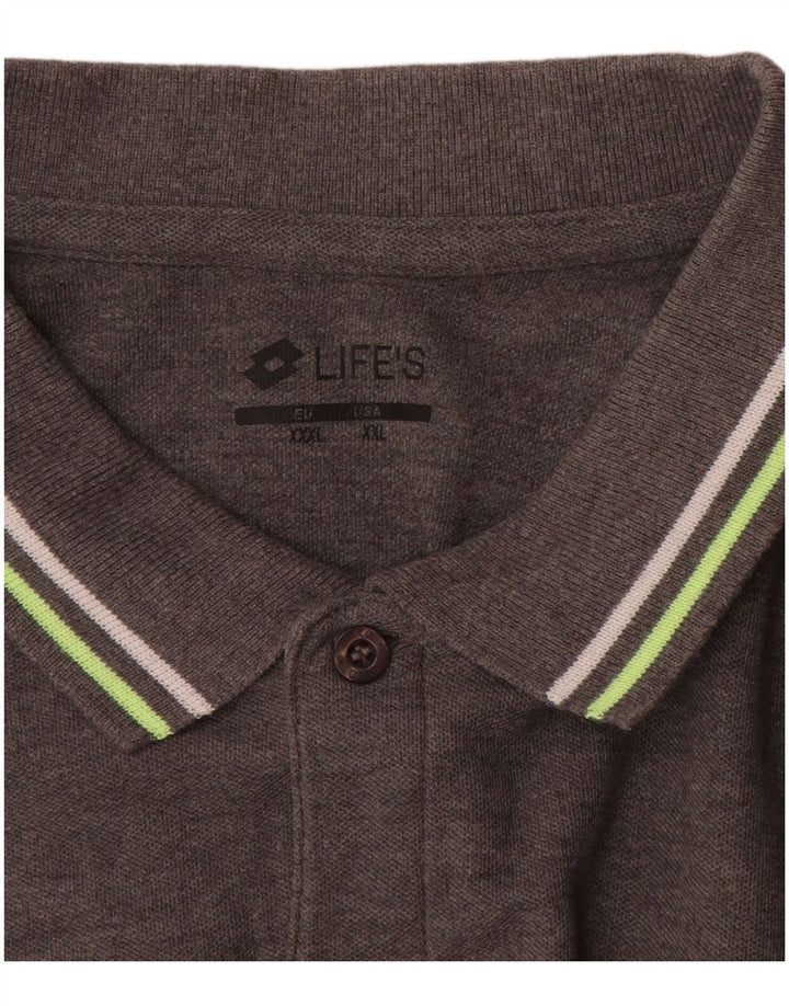 Męska koszulka polo LOTTO 2XL, szara, bawełniana