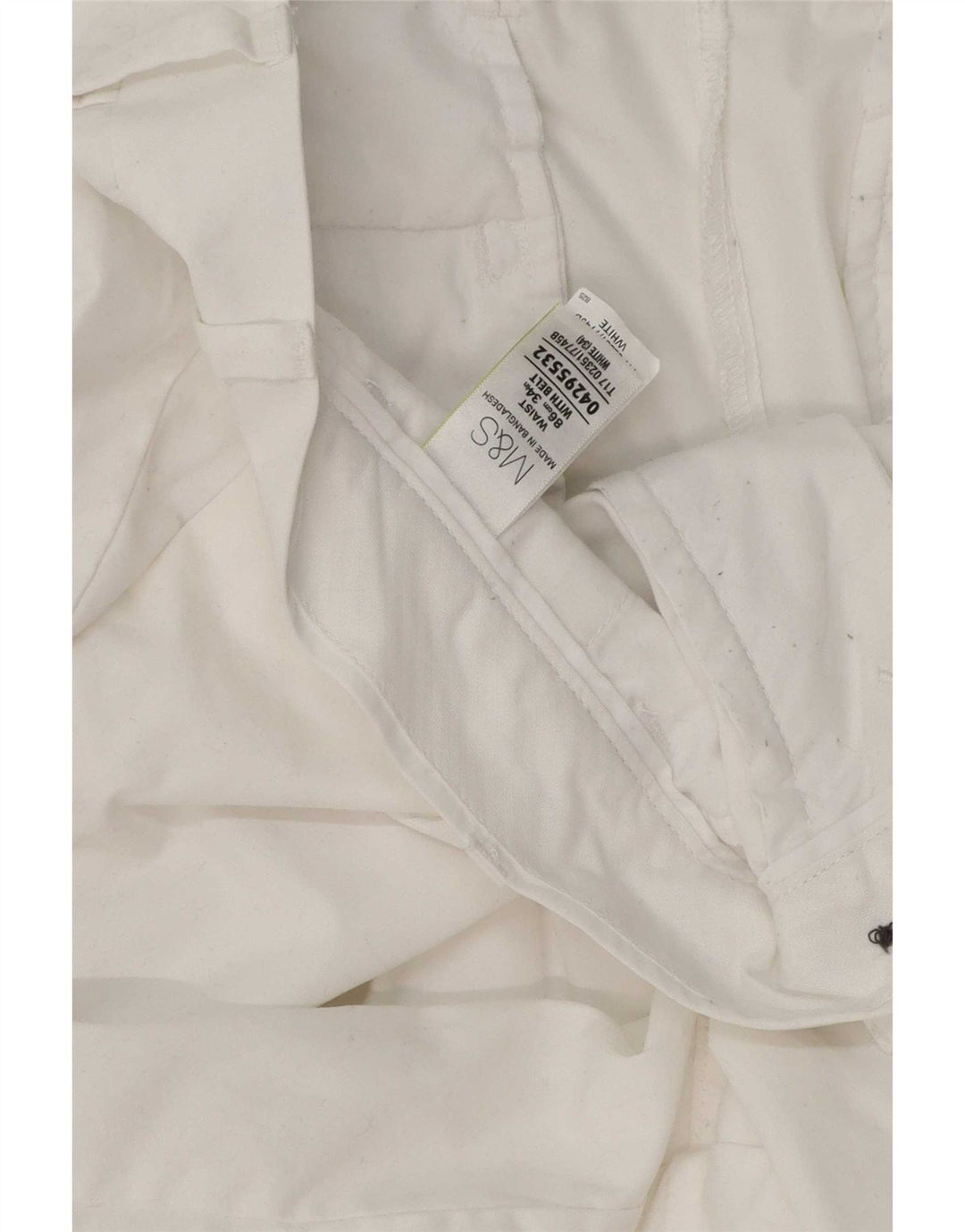 Marks & Spencer Męskie spodenki chino, duże W34, białe, bawełniane