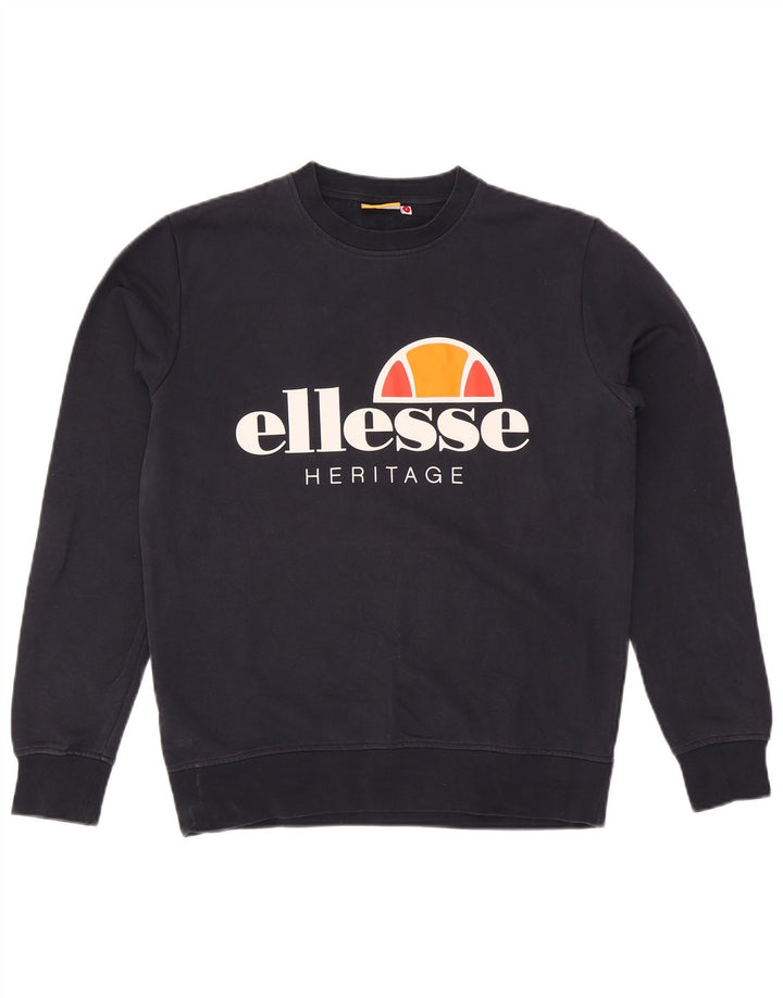 Męska bluza Ellesse Heritage z grafiką, mała, granatowa, bawełniana