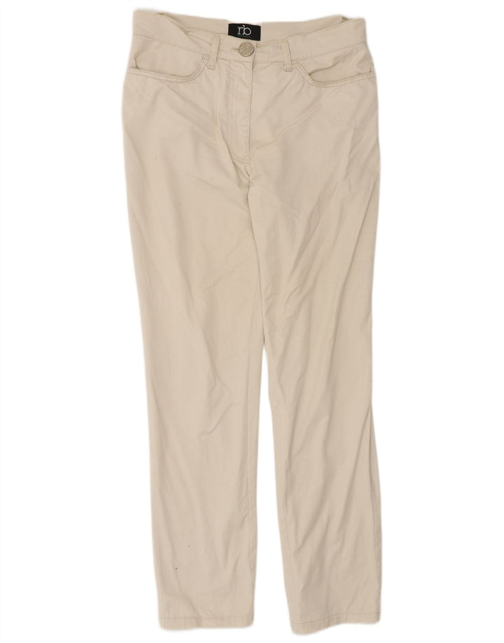 Damskie spodnie typu slim casual Roccobarocco EU 38 Medium W30 L31 Off White