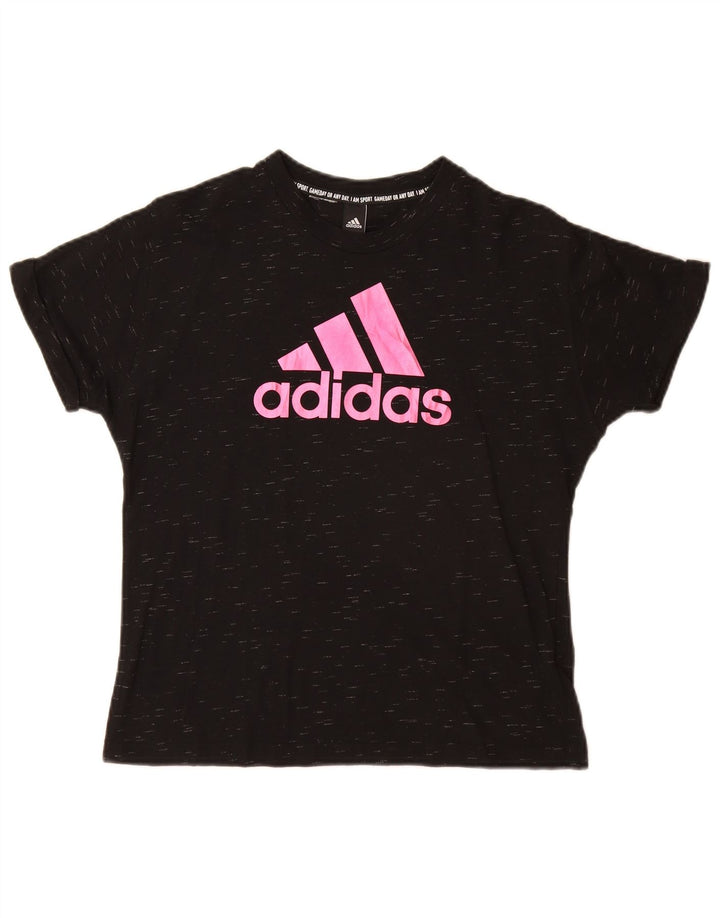 Damska koszulka graficzna Adidas Top UK 12 Medium Black Flecked