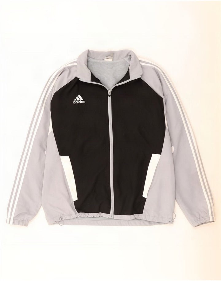 Adidas Męska bluza dresowa UK 50/52 2XL Czarny poliester z blokami kolorów