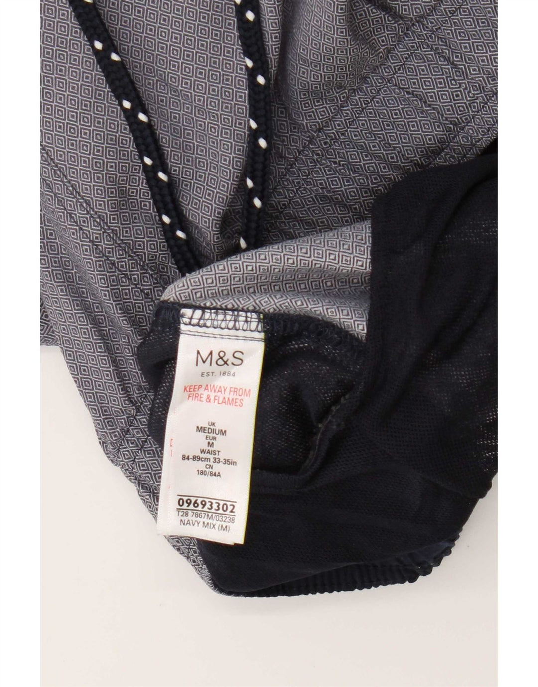 Męskie spodenki sportowe Marks & Spencer Średni granatowy, geometryczny, bawełniany