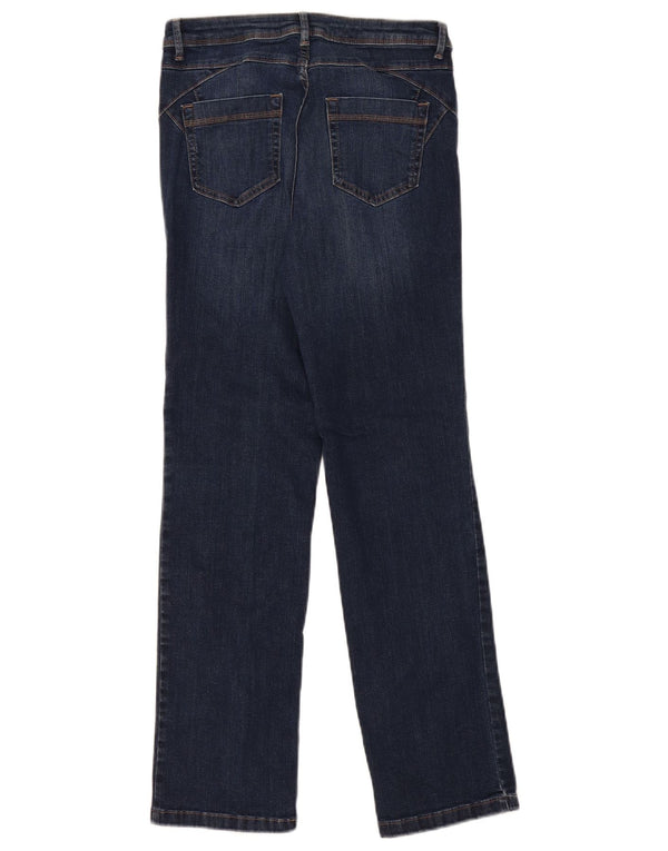 Marks & Spencer Damskie proste dżinsy UK 10 Small W28 L28 Granatowa bawełna