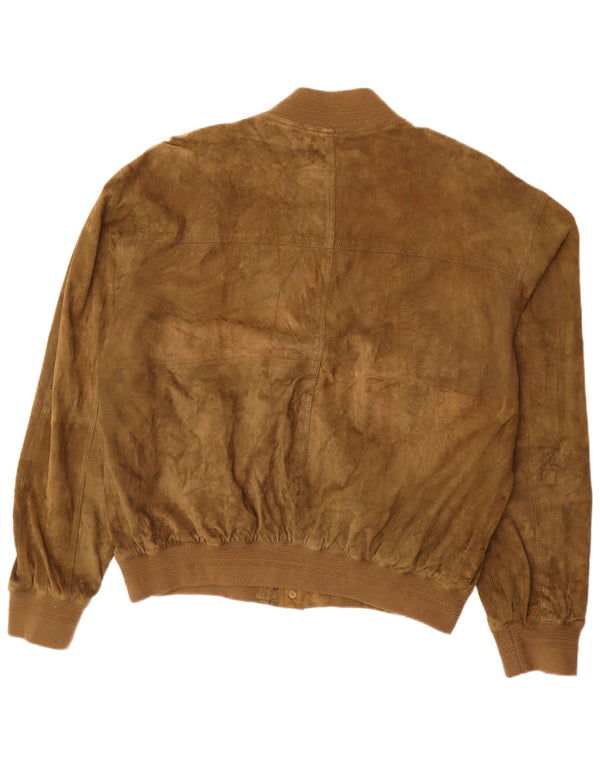 Vintage męska zamszowa kurtka UK 42 XL ze skóry khaki