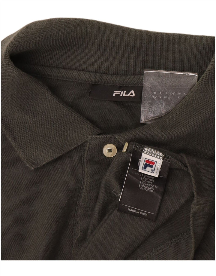 Męska koszulka polo FILA, duża, szara, bawełniana