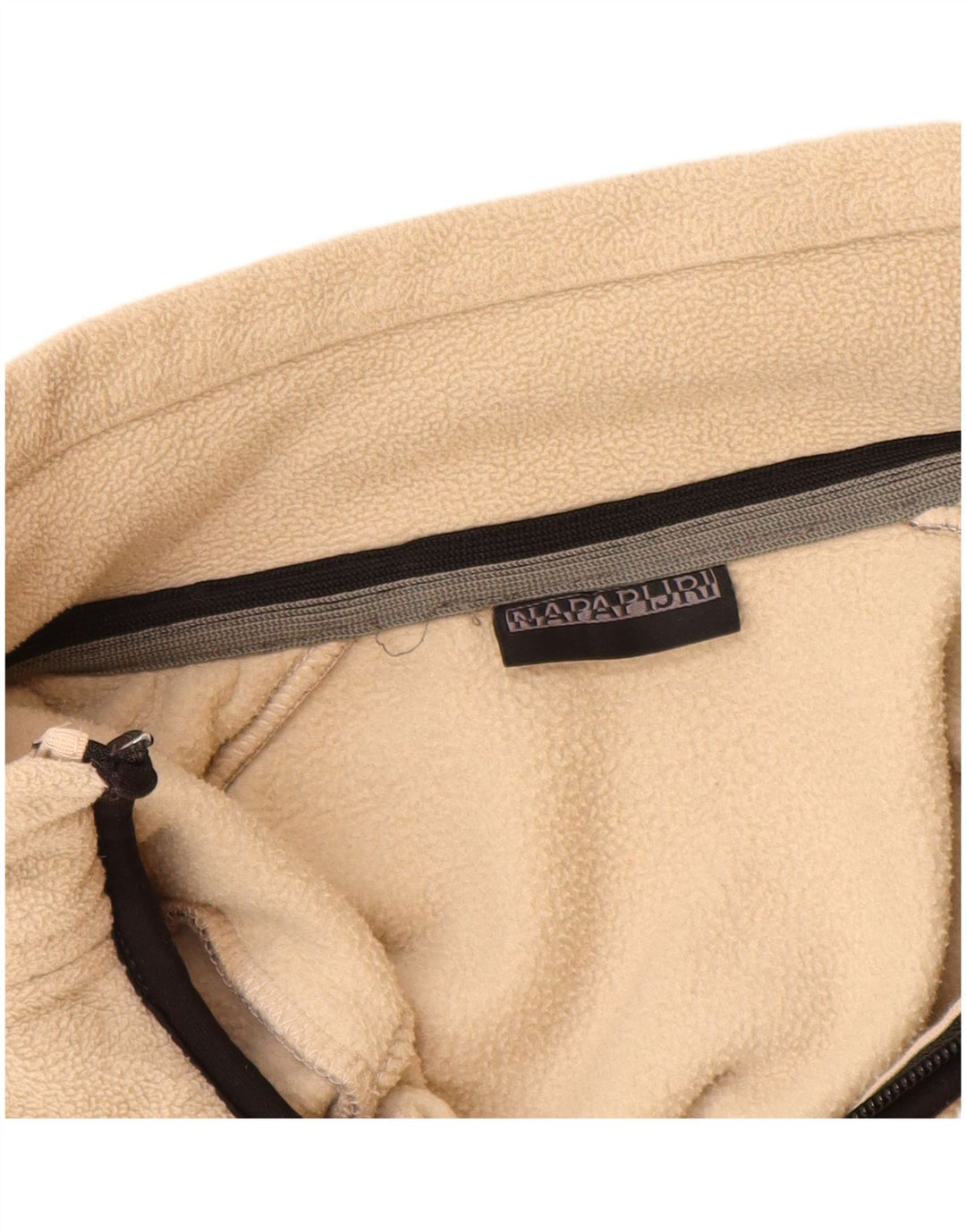 Damska kurtka polarowa NAPAPIJRI UK 14, duży beżowy poliester z blokami kolorów