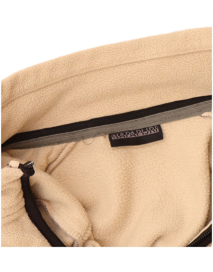 Damska kurtka polarowa NAPAPIJRI UK 14, duży beżowy poliester z blokami kolorów