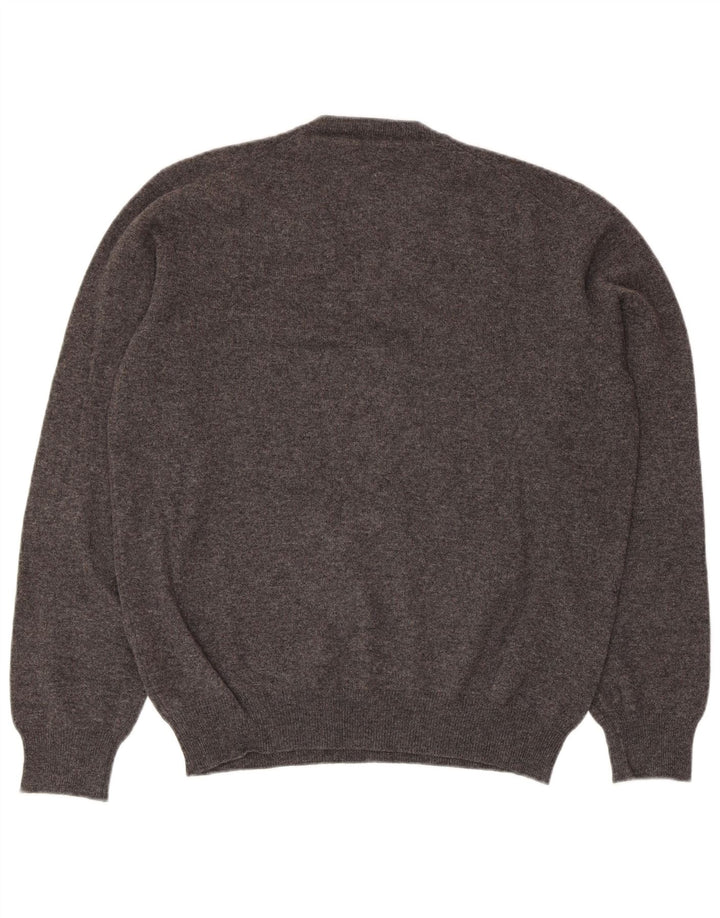 CONRAD HASSELBACH SHOES&GARMENT Męski sweter z dekoltem w kształcie litery V, średnioszary