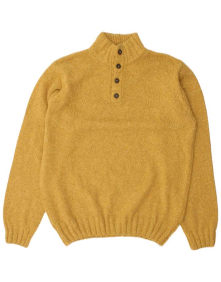 Marlboro Classics Męski sweter zapinany na guziki, duży, żółty, wełniany