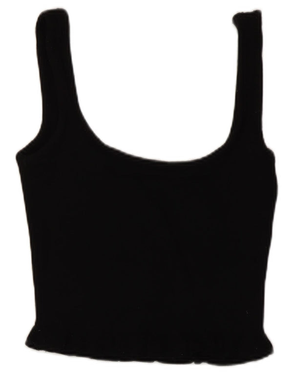 Damski krótki top Zara UK 8 Small, czarna wiskoza