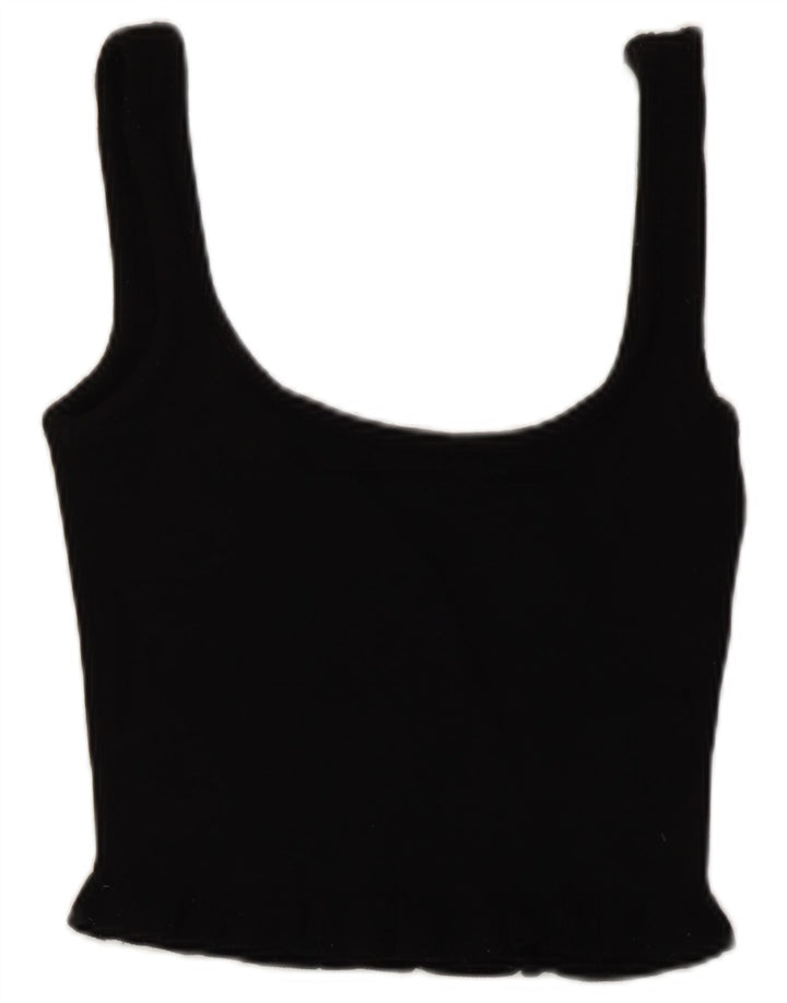 Damski krótki top Zara UK 8 Small, czarna wiskoza