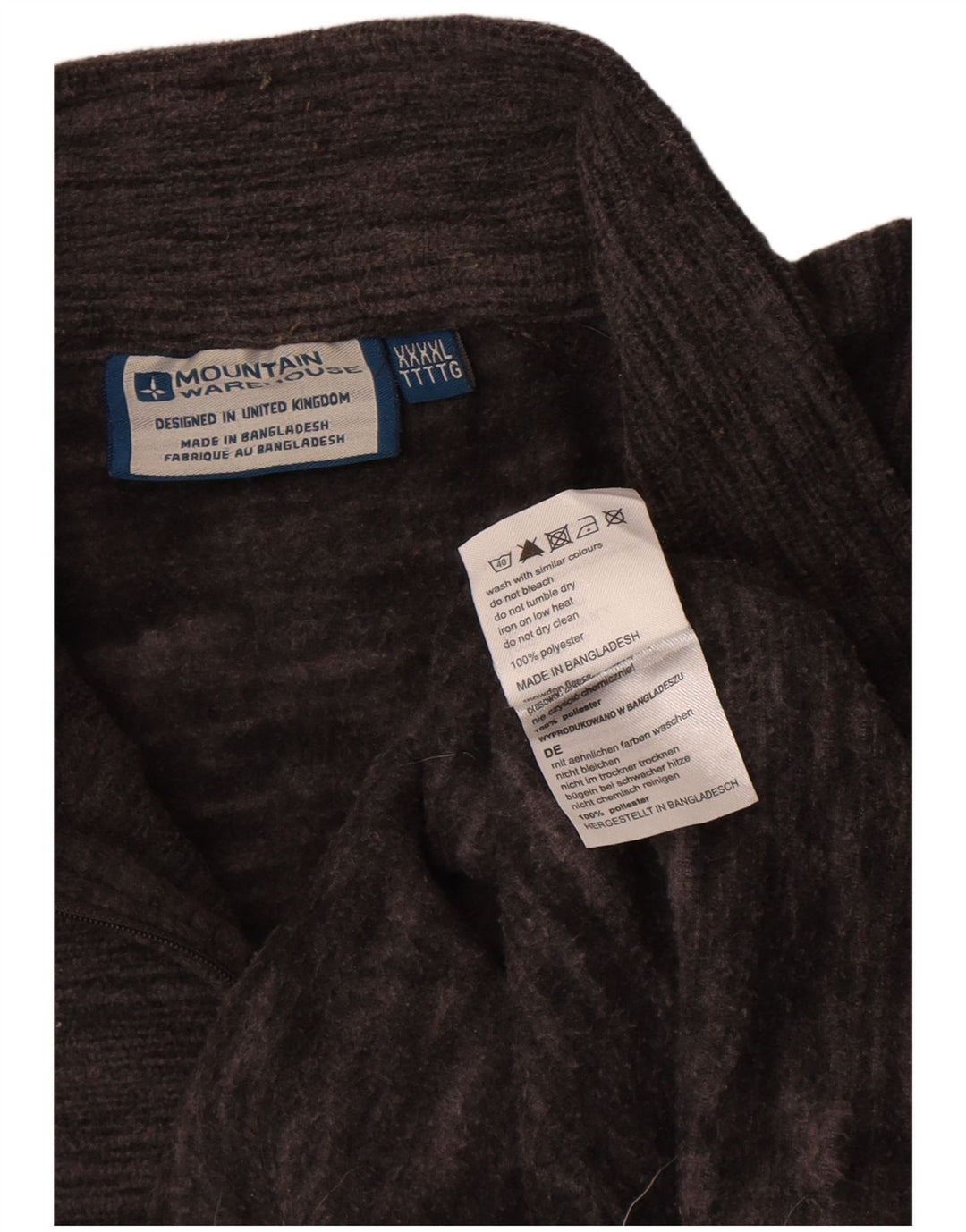 Męski sweter polarowy Mountain Warehouse z zamkiem błyskawicznym, 4XL, szary, nakrapiany poliester