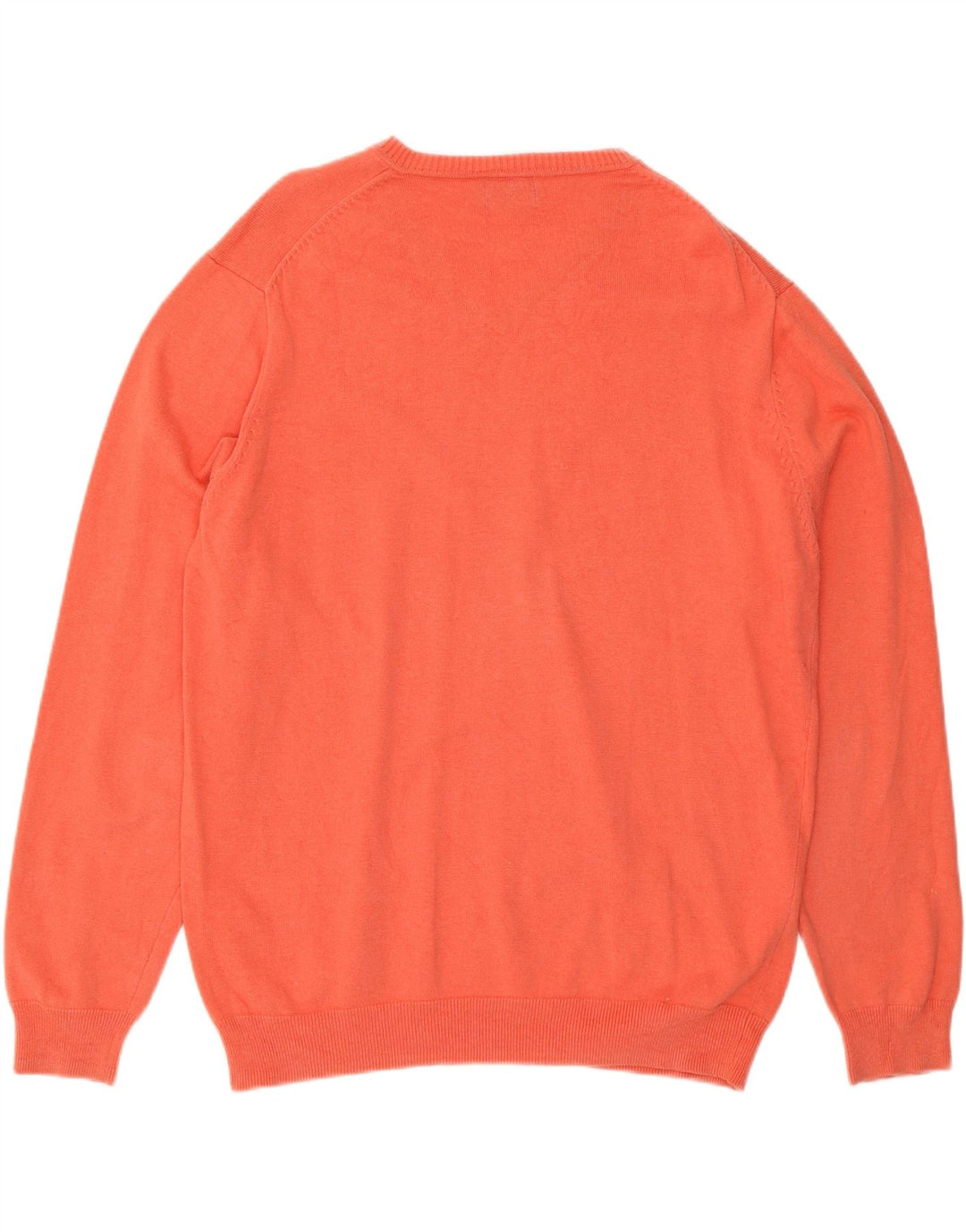MASSIMO DUTTI Męski sweter z dekoltem w kształcie litery V, duży, różowy, bawełniany