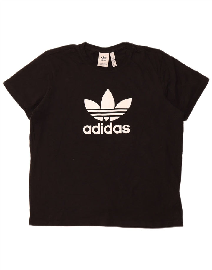 Damska koszulka z grafiką ADIDAS Top UK 18 XL, czarna bawełna