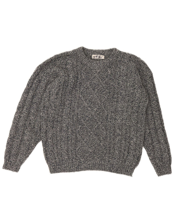Sweter damski St. Bernard z okrągłym dekoltem UK 14, duży, granatowy, nakrapiany