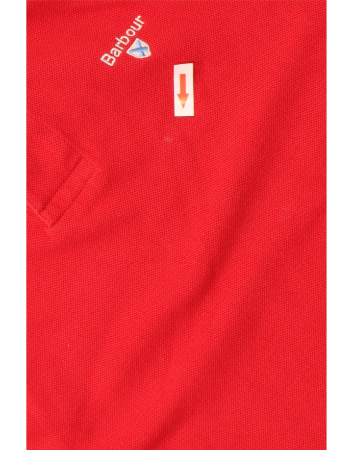 Męska koszulka polo Barbour, duża, czerwona, bawełniana