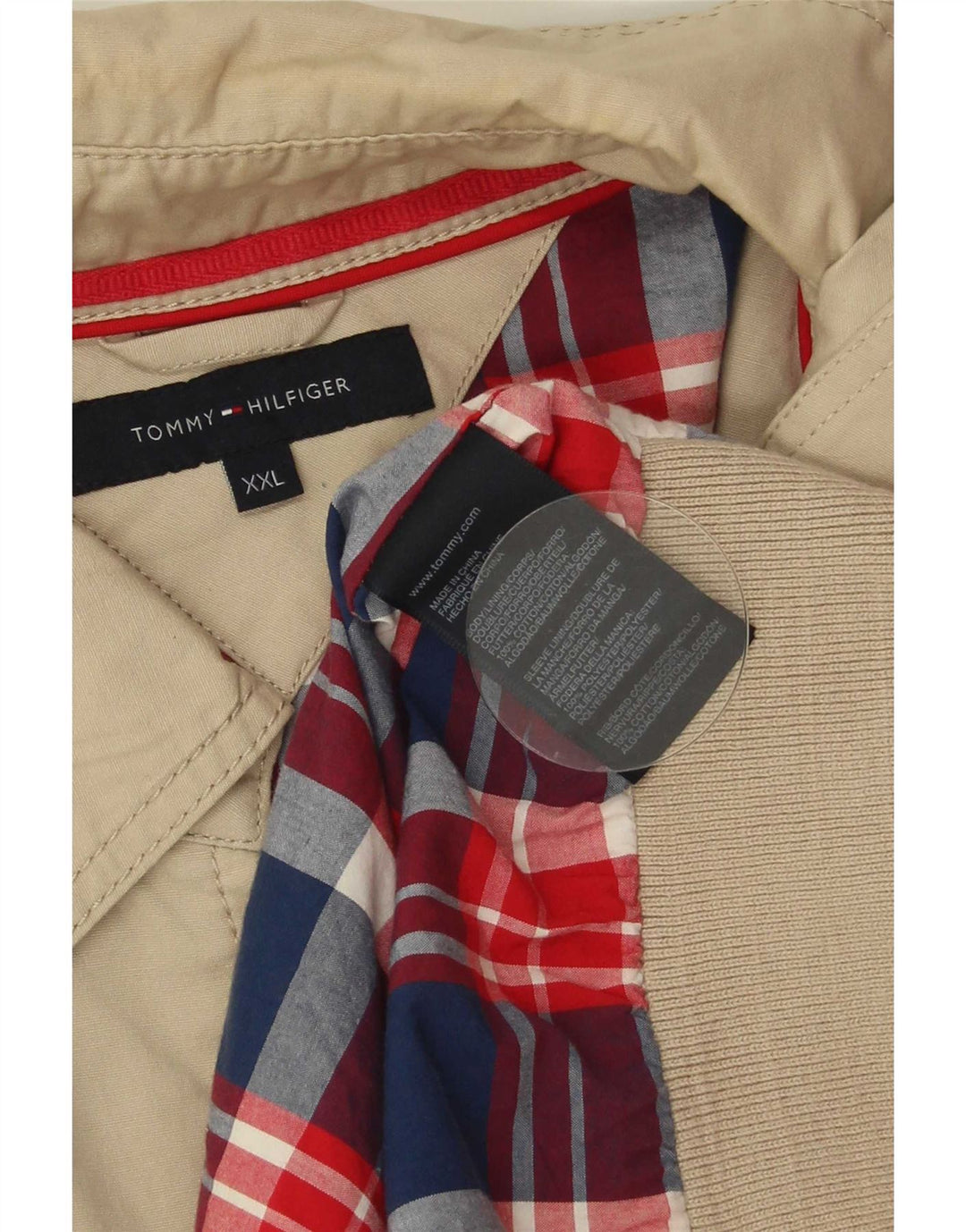 Męska kurtka bomber Tommy Hilfiger UK 44 2XL Beżowy poliester