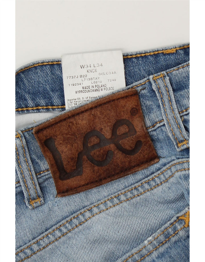 Męskie jeansy Lee Knox Straight W34 L34 Niebieskie, bawełniane