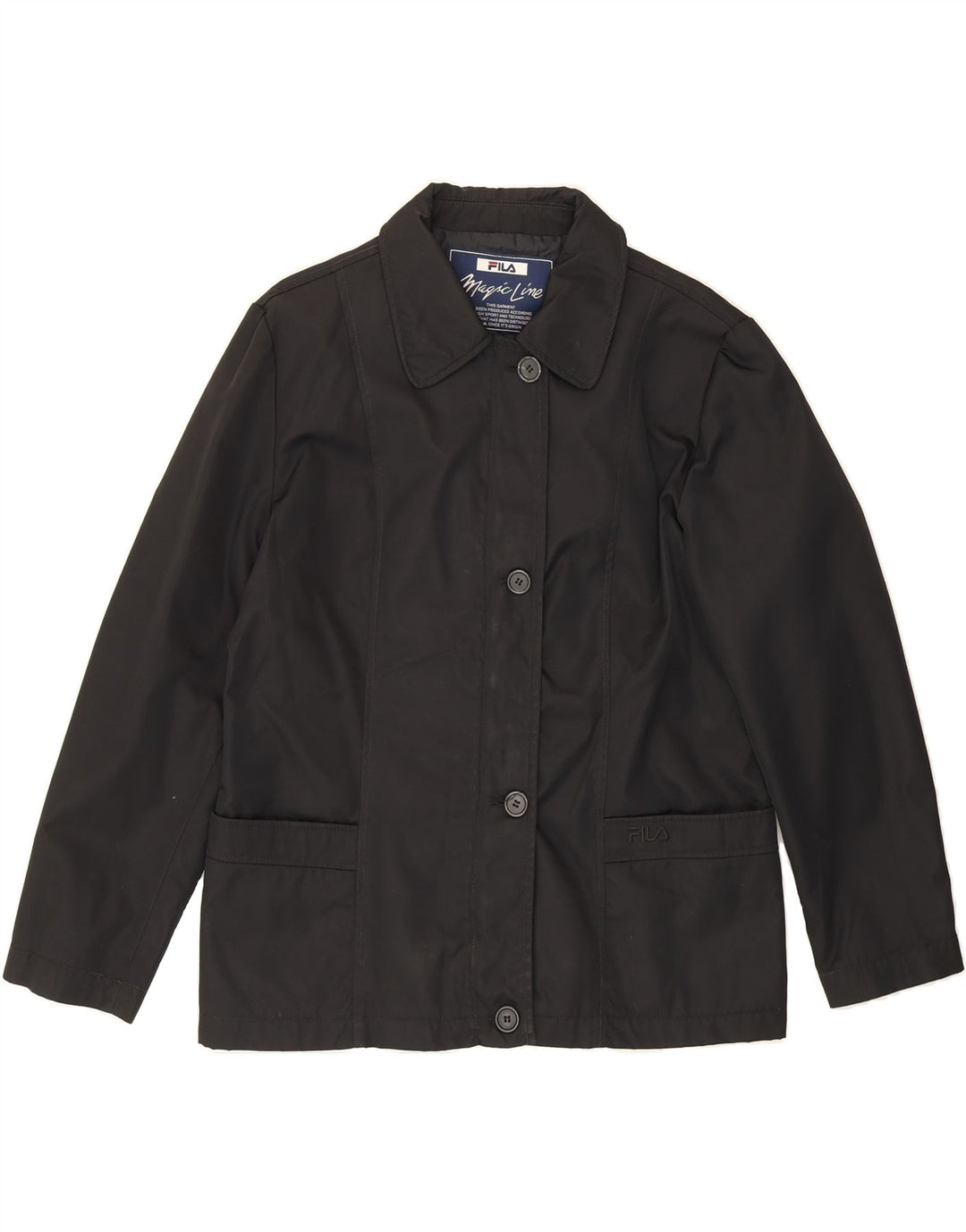 FILA Womens Bomber Jacket IT 46 Large Black Nylon Vintage Fila and Second-Hand Fila from Messina Hembry 