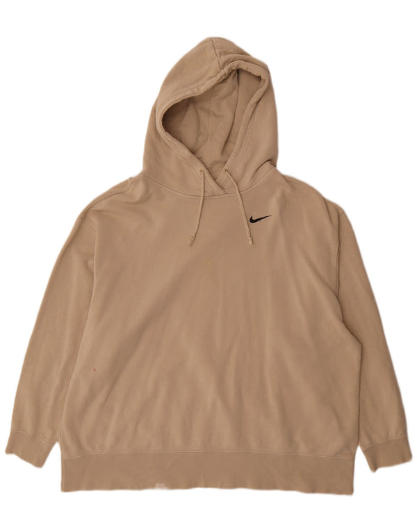 Damski sweter oversize z kapturem Nike UK 22 2XL Beżowy, bawełniany