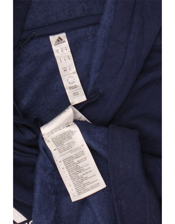 Męska bluza z kapturem Adidas, średnia, granatowa, bawełniana