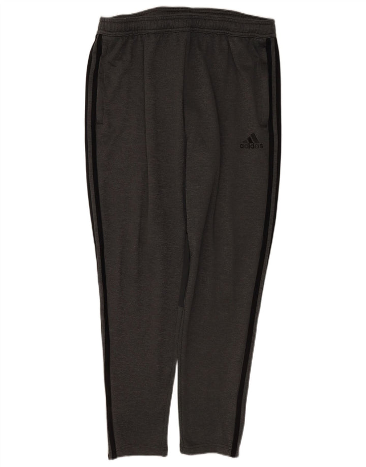 Męskie spodnie dresowe Adidas, duże, szare, z poliestru