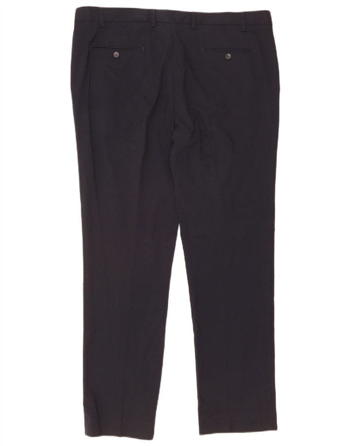 Męskie spodnie typu slim chino Marks & Spencer W40 L33 Granatowy poliester