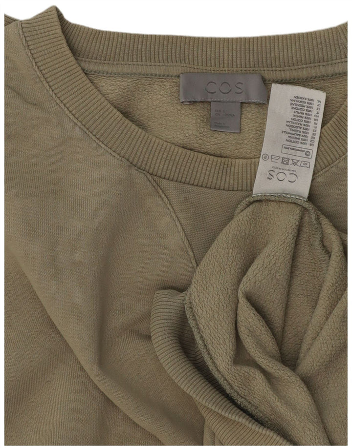 Cos Męska bluza dresowa, mała, bawełniana khaki
