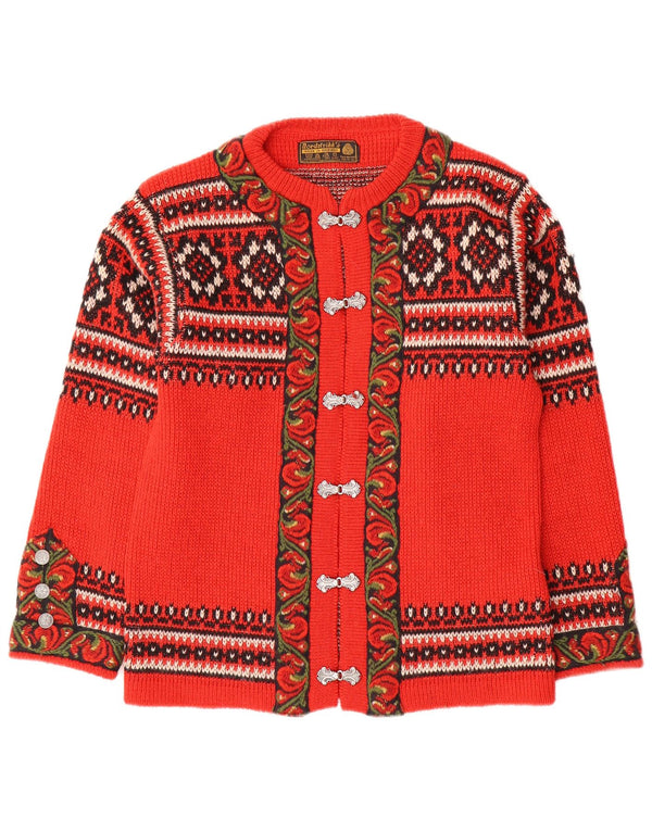 Sweter damski NORDSTRIKK EU 44 XL z czerwonej wełny w kwiaty