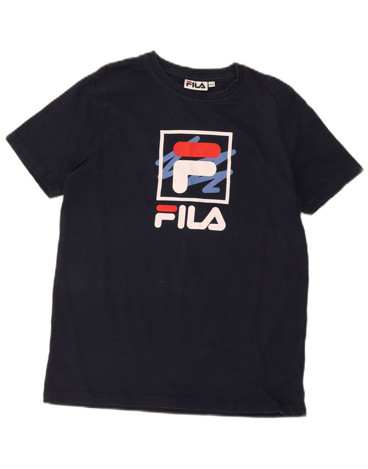 Chłopięcy T-shirt z grafiką Fila 11-12 lat, granatowy