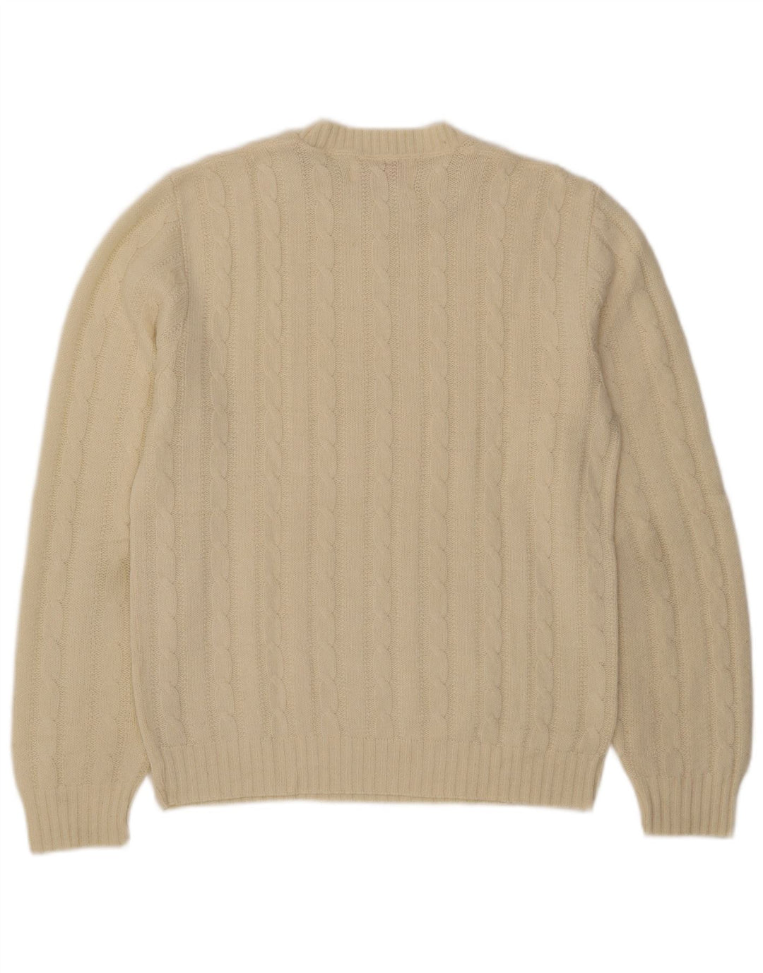 Męski sweter z wycięciem pod szyją Jantzen, średni złamanej bieli