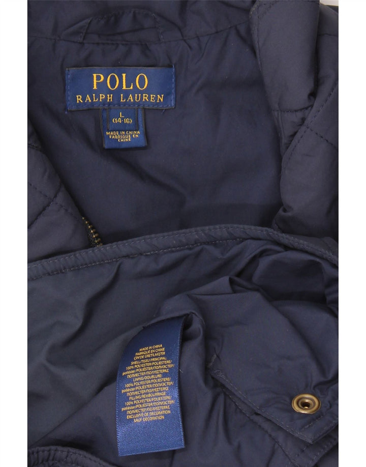 Polo Ralph Lauren Chłopięca pikowana kamizelka 14-15 lat, duża, granatowa, poliester