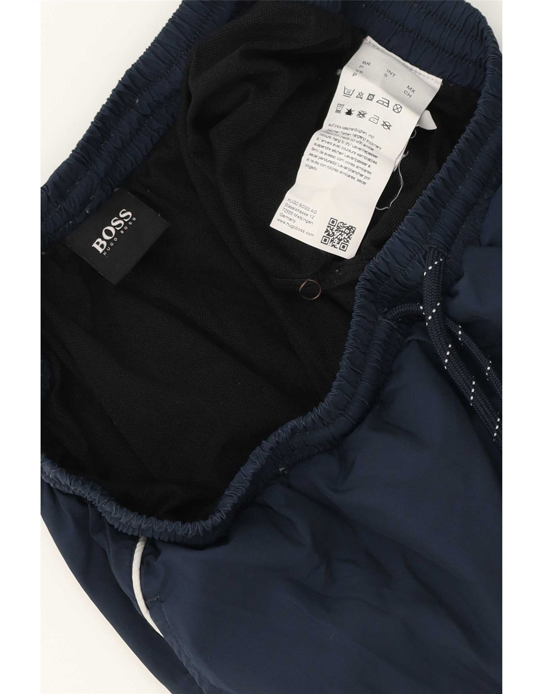 Męskie spodenki kąpielowe Hugo Boss, małe, granatowe, poliestrowe