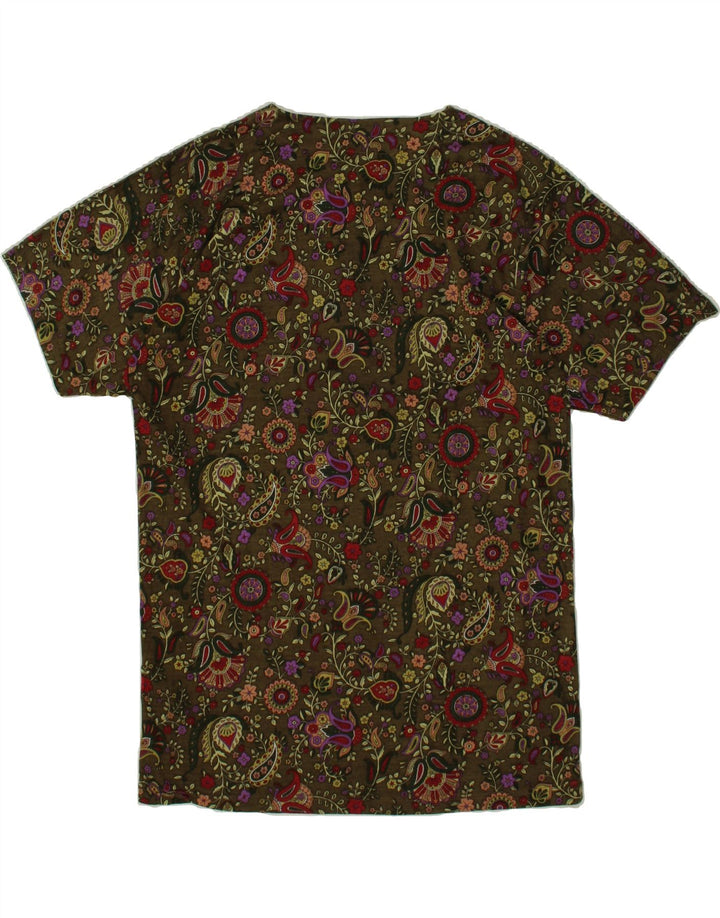 VINTAGE Womens Basic Dress UK 12 Medium Green Floral Vintage Vintage and Second-Hand Vintage from Messina Hembry 