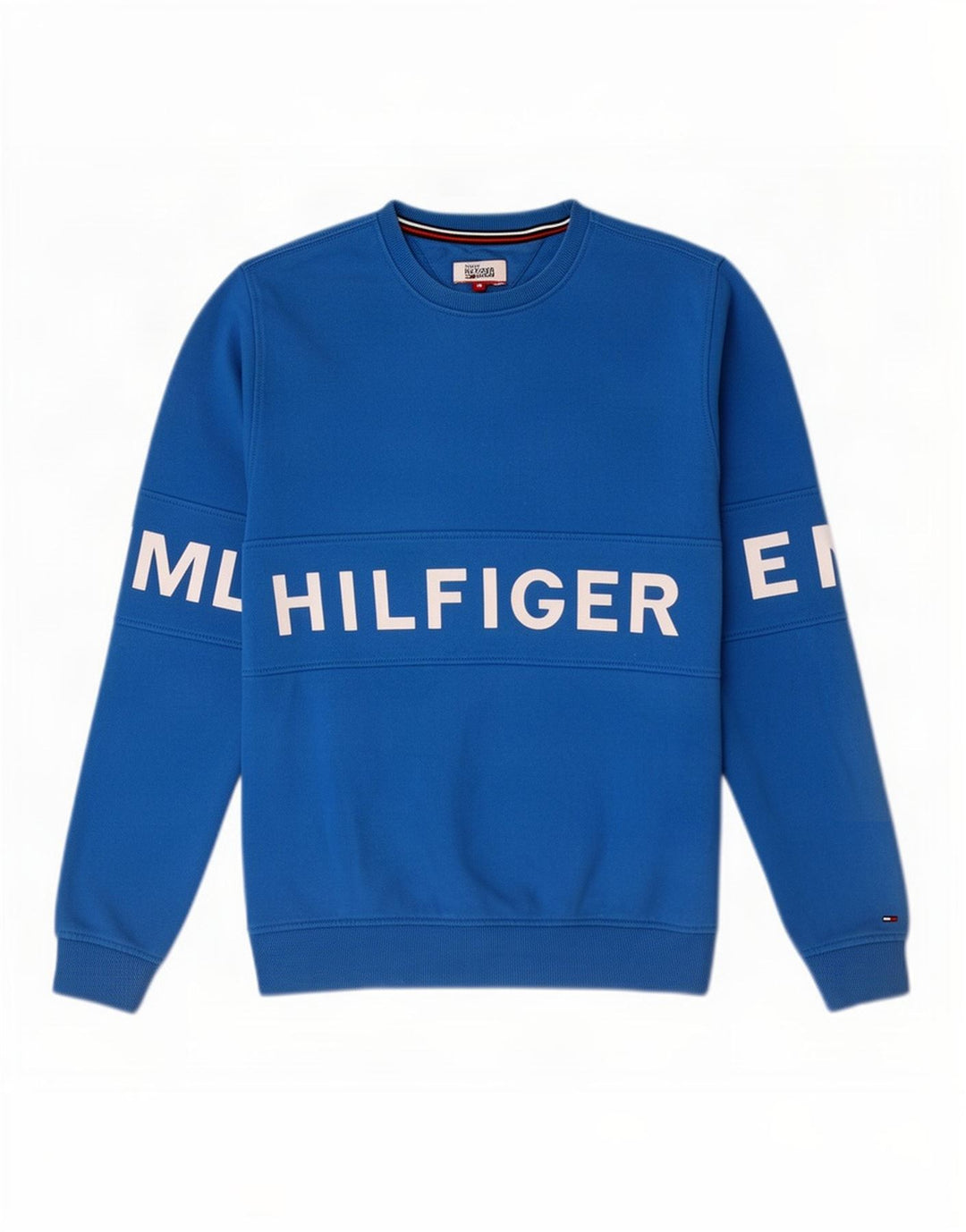 Męska bluza z grafiką Tommy Hilfiger, średnia niebieska bawełna
