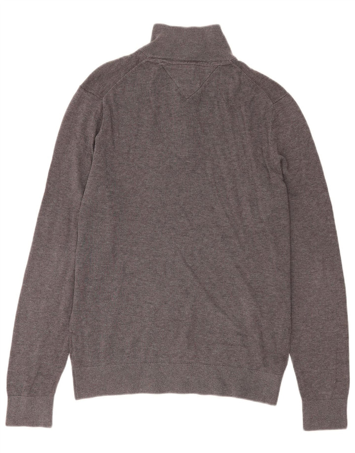 Męski sweter zapinany na zamek Tommy Hilfiger Średni szary, bawełniany w plamki