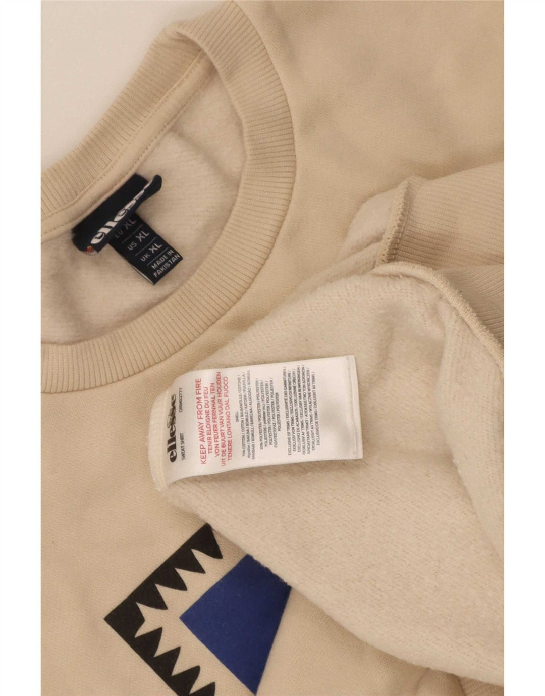 Męska bluza z grafiką Ellesse XL, beżowa, bawełniana