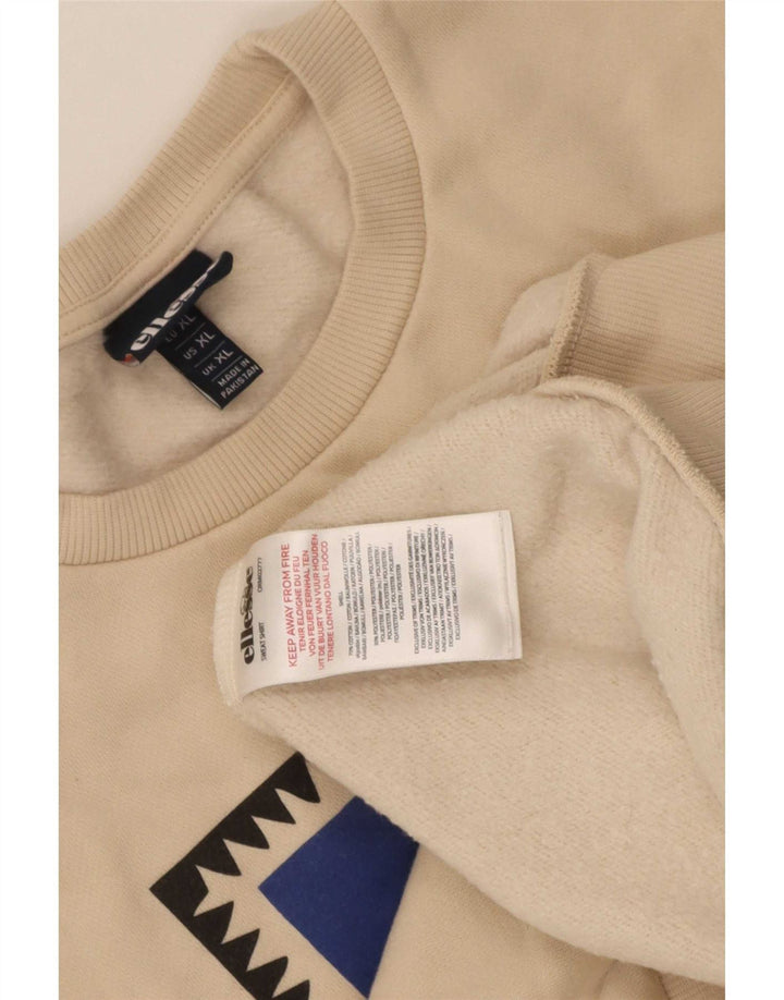 Męska bluza z grafiką Ellesse XL, beżowa, bawełniana