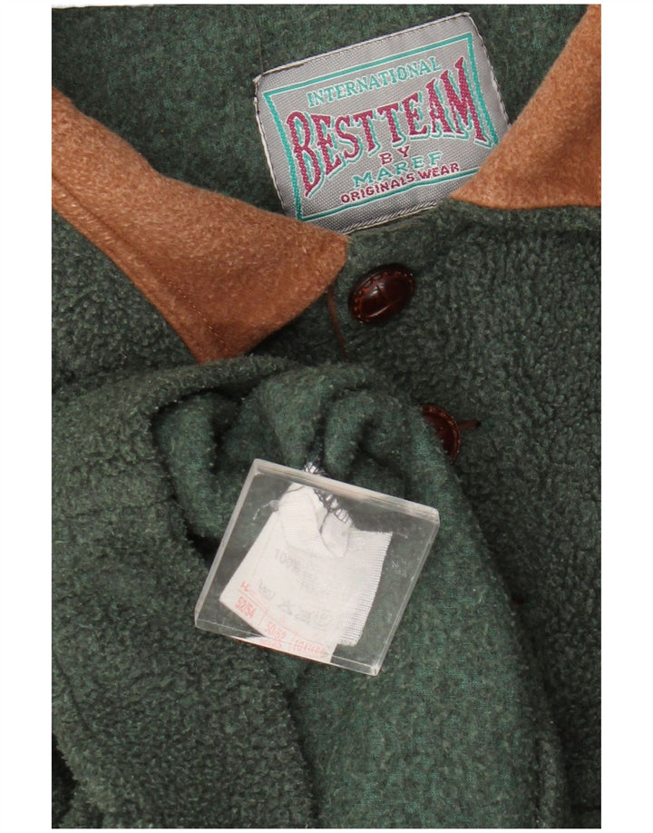 Męski sweter polarowy w stylu vintage, graficzny, o luźnym kroju IT 50/52, średni zielony