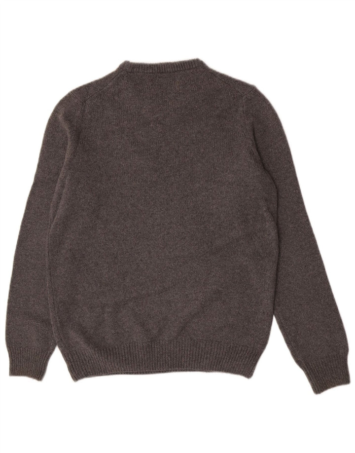 Damski sweter z okrągłym dekoltem Trussardi UK 16, duży, szary, wełniany