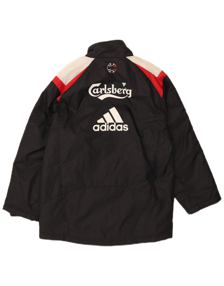 Chłopięca kurtka Adidas z grafiką, wyściełana, 11-12 lat, czarny nylon z blokami kolorów