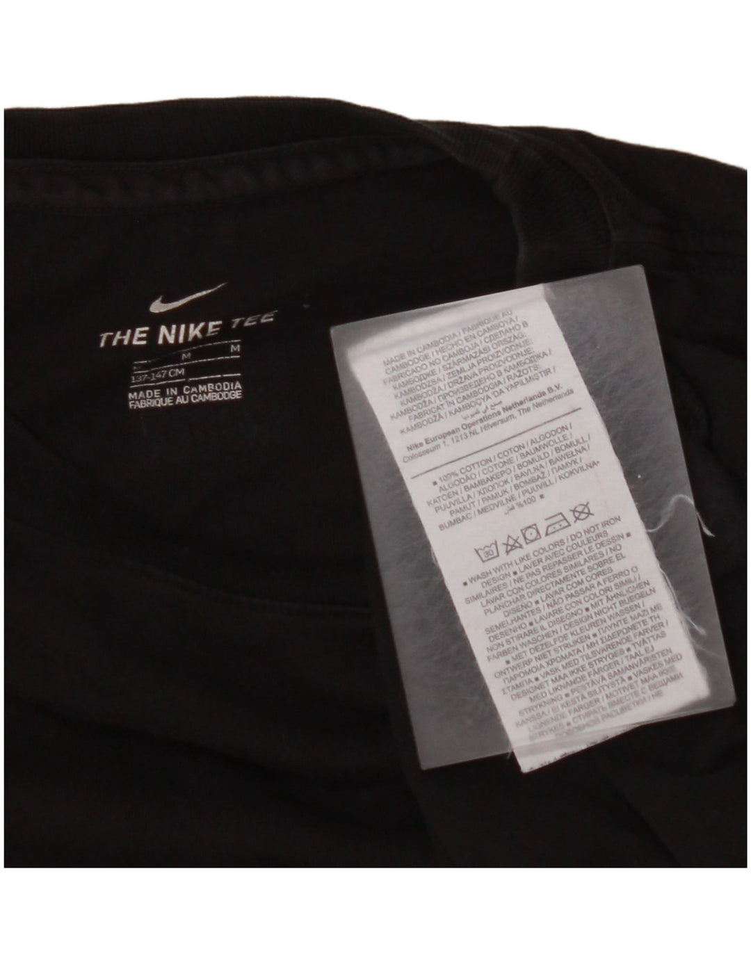 Chłopięcy T-shirt z grafiką NIKE, 10-11 lat, średni czarny, bawełniany
