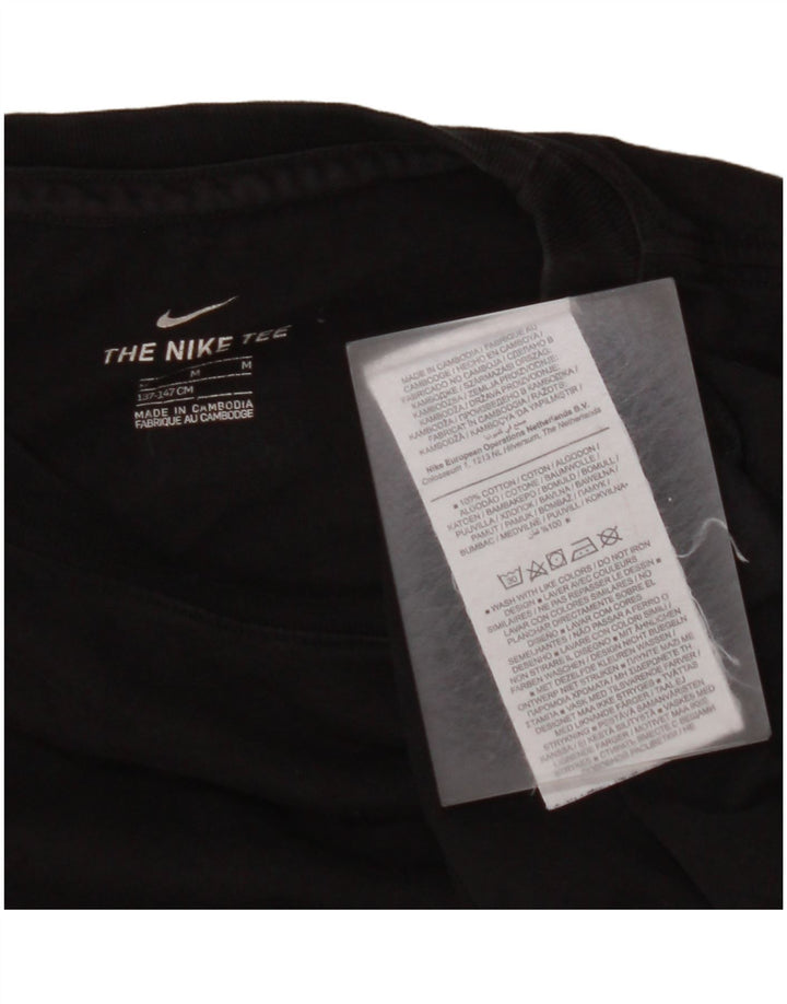 Chłopięcy T-shirt z grafiką NIKE, 10-11 lat, średni czarny, bawełniany