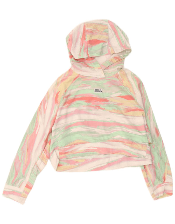 Damska bluza z kapturem Adidas Crop Oversized UK 6 XS w wielokolorowe paski