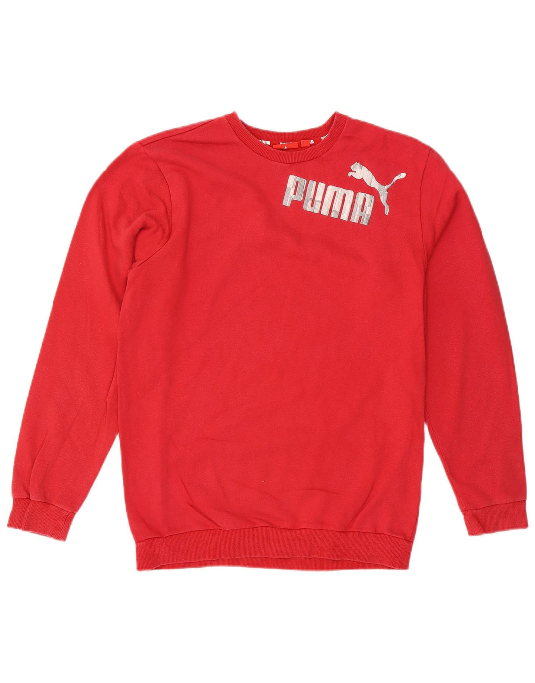 Chłopięcy sweter z grafiką PUMA, 15-16 lat, czerwona bawełna