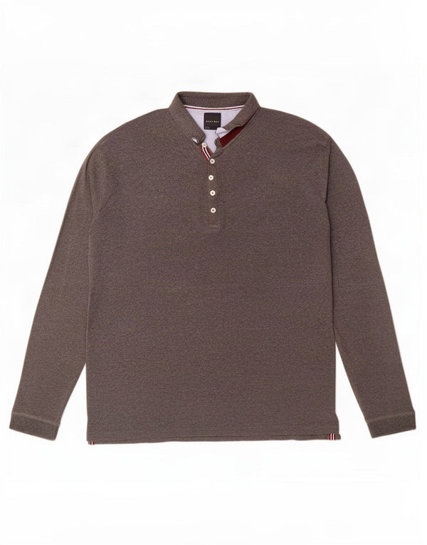 Męska koszulka polo z długim rękawem Zara 2XL, szara